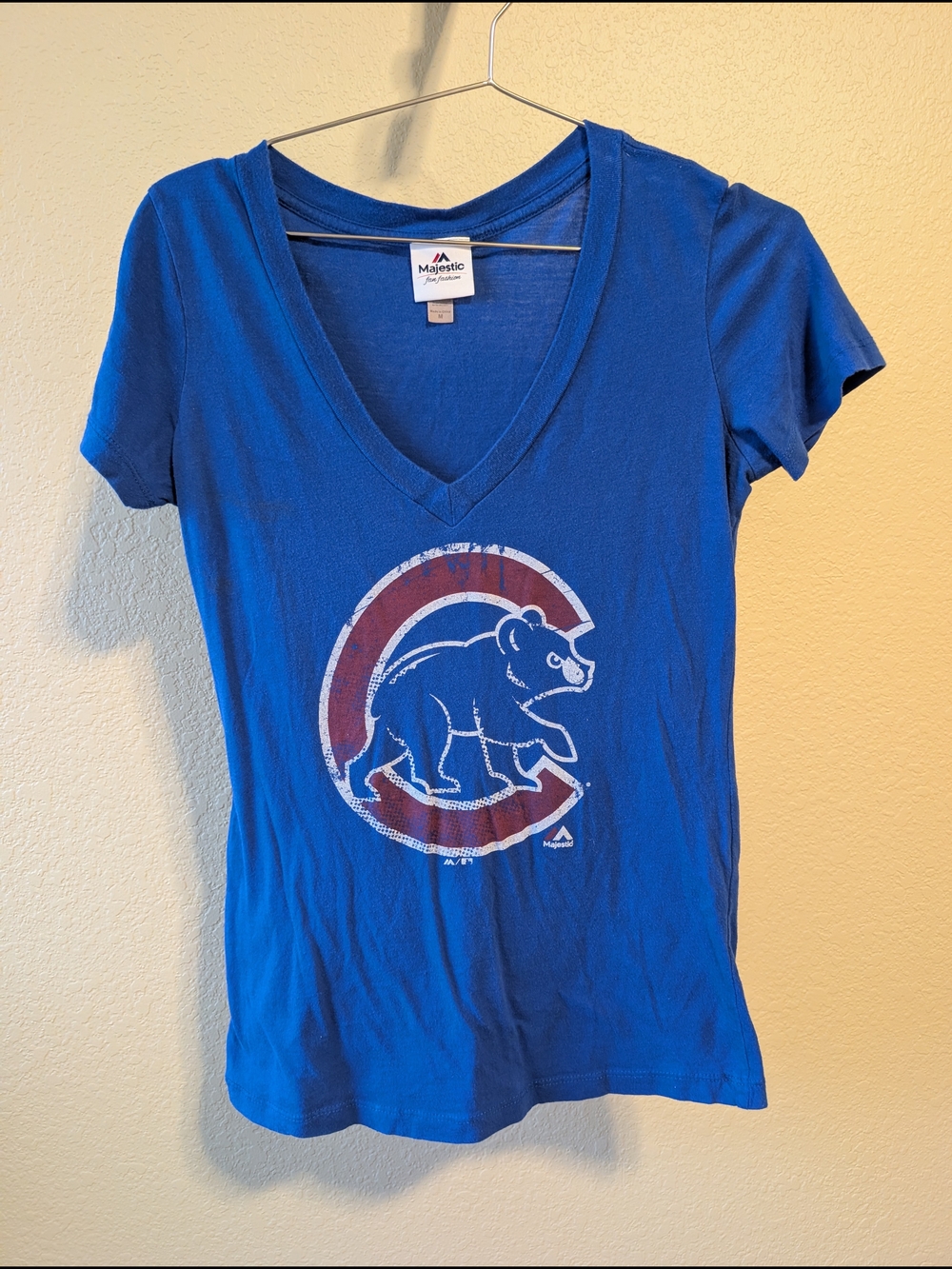Majestic Chicago Cubs Blue V-Neck Tee
